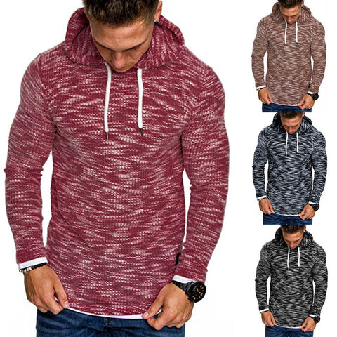Men's Autumn Long Sleeve Hoodie Hooded Sweatshirt Top Tee Outwear Blouse