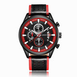 Curren Leather Band Watches Fashion Business Men Quartz Wrist Casual Sports Watches Chronograph Sub-Dials Male Wristwatch